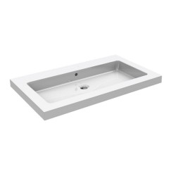Kera wastafel enkel zonder kraangat 60x46x5 cm keramiek glans wit