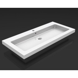 Kera wastafel enkel met 1 kraangat 100x46x5 cm keramiek glans wit