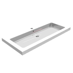Kera wastafel enkel zonder kraangat 100x46x5 cm keramiek glans wit