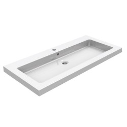 Kera wastafel enkel met 1 kraangat 100x46x5 cm keramiek glans wit