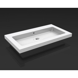 Kera wastafel enkel zonder kraangat 80x46x5 cm keramiek glans wit