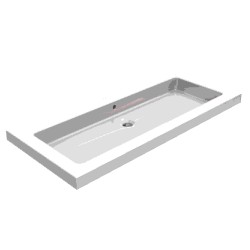 Kera wastafel enkel zonder kraangat 100x46x5 cm keramiek glans wit
