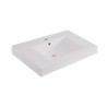 Tigris wastafel enkel met 1 kraangat 60x46x8 cm kunstmarmer glans wit