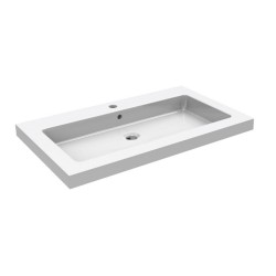 Kera wastafel enkel met 1 kraangat 80x46x5 cm keramiek glans wit