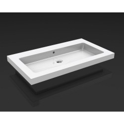 Kera wastafel enkel zonder kraangat 60x46x5 cm keramiek glans wit