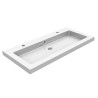 Kera wastafel enkel met 2 kraangaten 100x46x5 cm keramiek glans wit