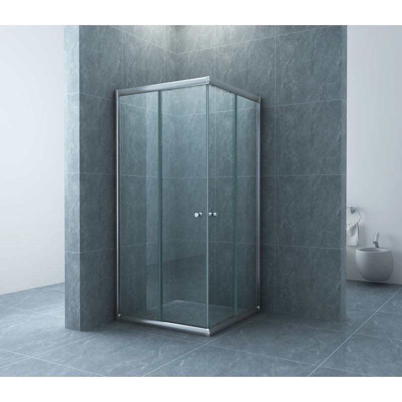 Eco hoekinstap cabine 2 schuifdeuren 900x900x1900x5mm nano hel/chr
