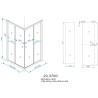 Eco hoekinstap cabine 2 schuifdeuren 800x800x1900x5mm nano hel/chr