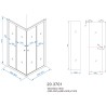 Eco hoekinstap cabine 2 schuifdeuren 900x900x1900x5mm nano hel/chr