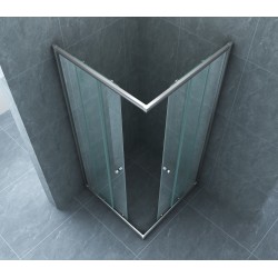 Eco hoekinstap cabine 2 schuifdeuren 800x800x1900x5mm nano hel/chr