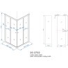Eco hoekinstap cabine 2 schuifdeuren 1000x1000x1900x5mm nano hel/chr
