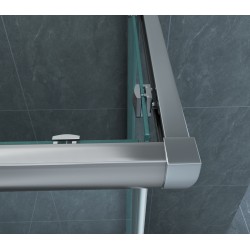 Eco hoekinstap cabine 2 schuifdeuren 1000x1000x1900x5mm nano hel/chr