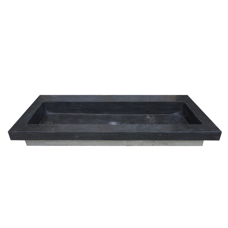 Raw wastafel enkel zonder kraangat 120x46x5 cm hardsteen gezoet