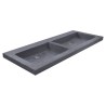 Raw wastafel dubbel zonder kraangaten 120x46x5 cm hardsteen gezoet