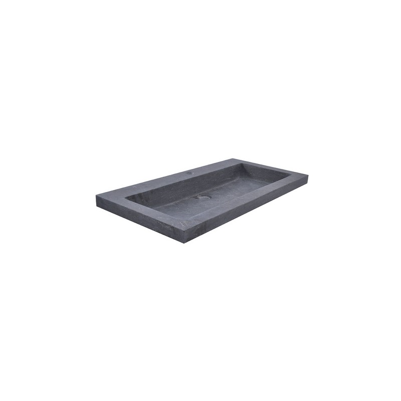 Raw wastafel enkel met 1 kraangat 80x46x5 cm hardsteen gezoet