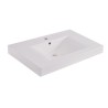 Tigris wastafel enkel met 1 kraangat 80x46x8 cm kunstmarmer glans wit