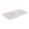 Tigris wastafel dubbel met 2 kraangaten 120x46x8 cm kunstmarmer glans