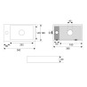 Rhea S mini fontein links 36,5 x 18 x 9 cm quartz