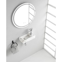 Rhea S mini fontein rechts 36,5 x 18 x 9 cm keramiek carrara