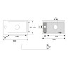 Rhea S mini fontein links 36,5 x 18 x 9 cm keramiek carrara