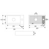 Rhea S mini fontein rechts 36,5 x 18 x 9 cm keramiek carrara