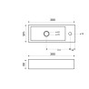 Trim mini fontein rechts 38 x 14 x 8 cm keramiek glans wit