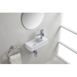 Rhea S mini fontein rechts 36,5 x 18 x 9 cm keramiek mat wit