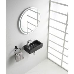 Rhea M fontein links 40 x 22 x 11 cm keramiek mat zwart