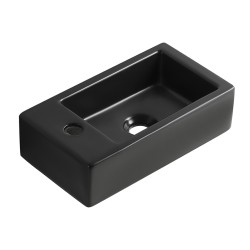 Rhea M fontein links 40 x 22 x 11 cm keramiek mat zwart