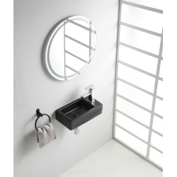 Rhea M fontein rechts 40 x 22 x 11 cm keramiek mat zwart