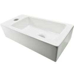 Rhea S mini fontein links 36,5 x 18 x 9 cm keramiek glans wit