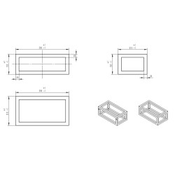 Nick frame voor fontein 395 x 150 x 215 mm mat zwart