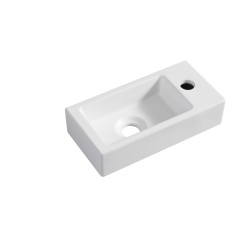 Rhea S mini fontein rechts 36,5 x 18 x 9 cm keramiek mat wit