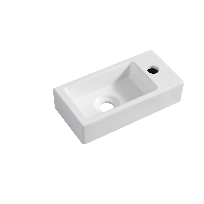 Rhea S mini fontein rechts 36,5 x 18 x 9 cm keramiek mat wit
