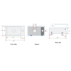 Rhea S mini fontein rechts 36,5 x 18 x 9 cm keramiek mat wit