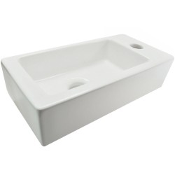 Rhea S mini fontein rechts 36,5 x 18 x 9 cm keramiek glans wit
