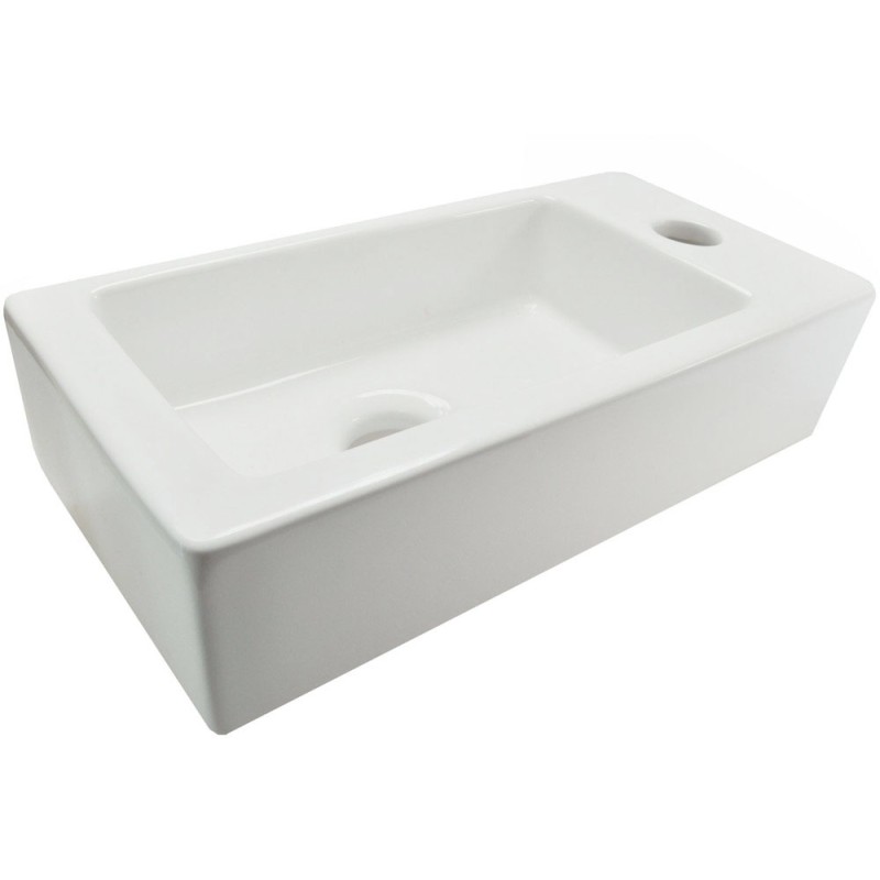 Rhea S mini fontein rechts 36,5 x 18 x 9 cm keramiek glans wit