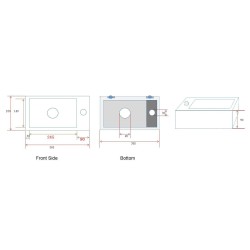 Rhea S mini fontein links 36,5 x 18 x 9 cm keramiek mat zwart