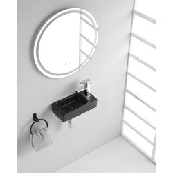 Rhea S mini fontein rechts 36,5 x 18 x 9 cm keramiek mat zwart