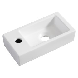 Rhea S mini fontein links 36,5 x 18 x 9 cm keramiek mat wit