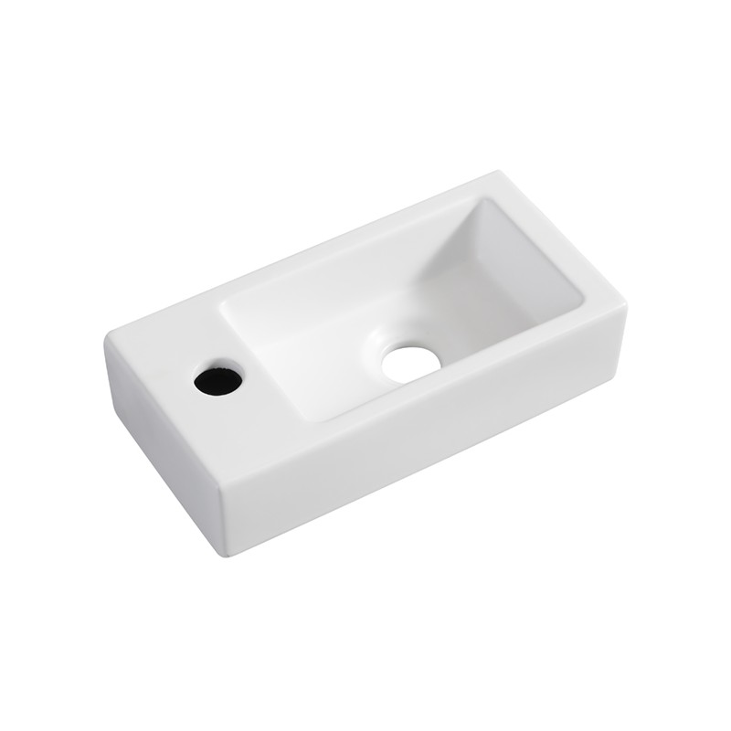Rhea S mini fontein links 36,5 x 18 x 9 cm keramiek mat wit