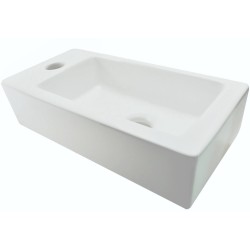 Rhea S mini fontein links 36,5 x 18 x 9 cm keramiek mat wit