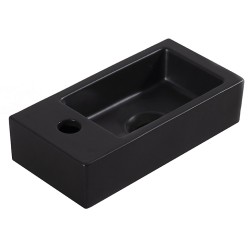 Rhea S mini fontein links 36,5 x 18 x 9 cm keramiek mat zwart