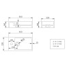 Lotte fontein links 40 x 22 x 10 cm solid surface mat wit