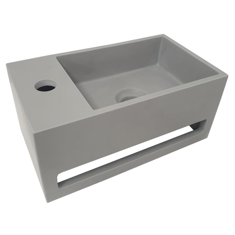 Julia fontein links 35 x 20 x 16 cm solid surface betonlook