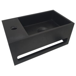 Julia fontein links 35 x 20 x 16 cm solid surface mat zwart