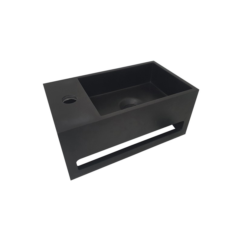 Julia fontein links 35 x 20 x 16 cm solid surface mat zwart