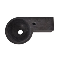 Raw fontein rechts rond 40x23x10 cm hardsteen gezoet