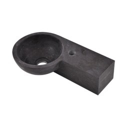 Raw fontein rechts rond 40x23x10 cm hardsteen gezoet