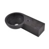 Raw fontein rechts rond 40x23x10 cm hardsteen gezoet
